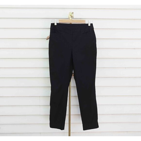 Chico’s Classic Black Stretch Tapered Leg Trouser Slacks - Picture 1 of 5
